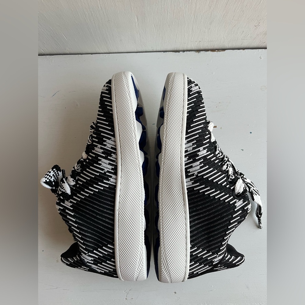 🔴SOLD🔴 BURBERRY Check Knit Box Sneaker - Black and White Size 39 - Picture 7 of 12